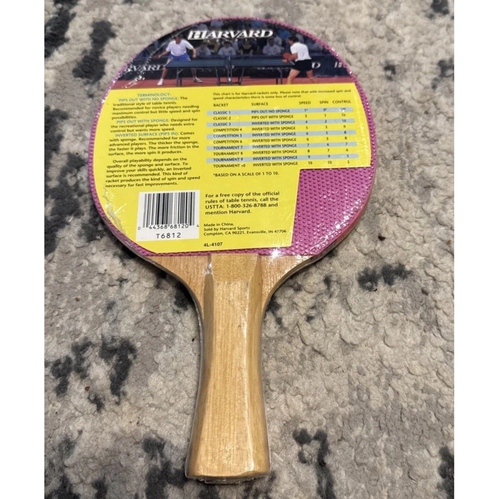 Vintage Sealed Harvard Table Tennis Paddle New Old Stock T6812 Ping Pong New